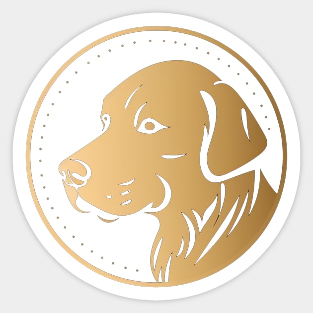 Golden Retriever Dog, Minimal, Dog Lover Sticker by logiamerch